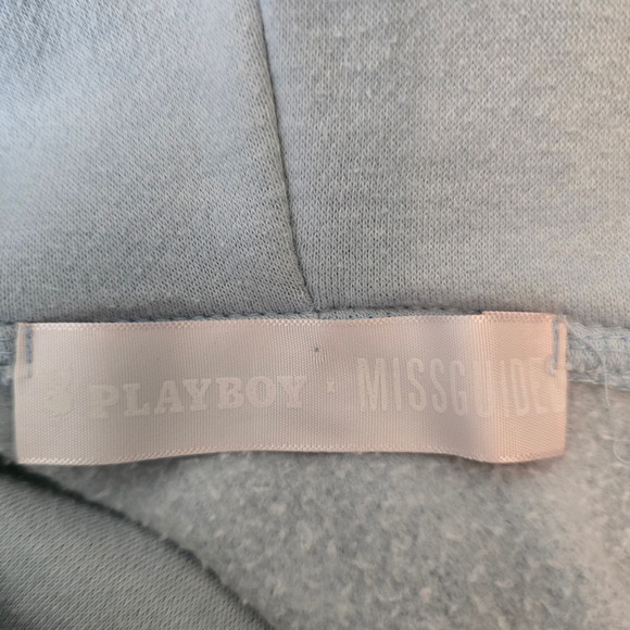 Playboy Missguided Colaboration Crop Hooded Pullover Winter Sweatshirt Womens 12 - Picture 5 of 7